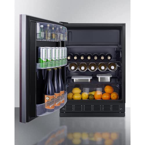 Summit CT66BK2SSRSIFLHD 24” Wide Adjustable Under Counter Refrigerator-Freezer 4.9 cu.ft. with Panel-Ready Door (Panel Not Included) Automatic Defrost Operation, Black Interior (Panel Ready-LHD) on Fridge.com