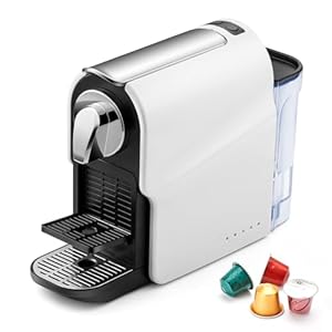 Espresso Pod Machine for Home, Compact Capsule Coffee Maker for Nespresso Original Pods, 20 Bar High Pressure Pump, Removable Water Tank, Adjustable Cup Tray, 1350W