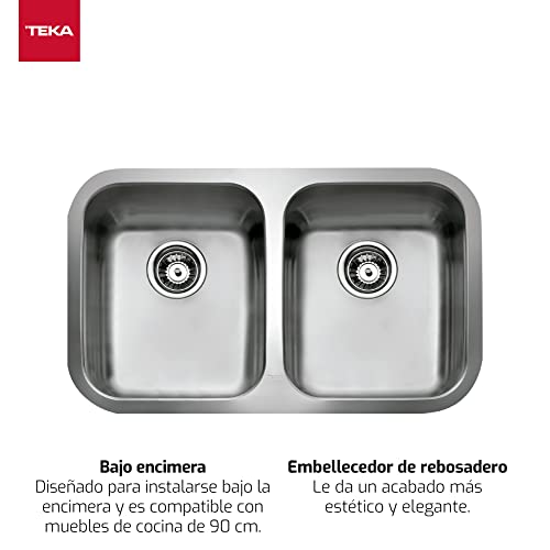 FREGADERO BE 2C 780 Fregadero BE inox 2 cubetas, 200mm, Mueble 90
