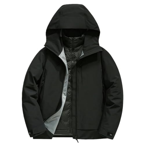 Doudoune homme imperméable et coupe-vent avec capuche amovible