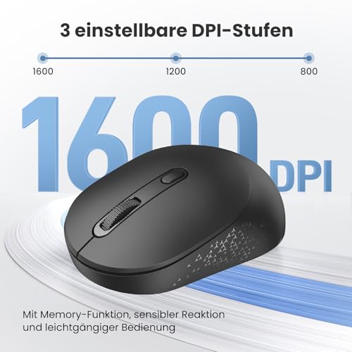 TECKNET Bluetooth Kabellose Maus (BT 5.0/3.0 + 2.4G) Wireless Mouse – Ansicht 5