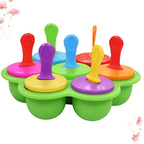 Cabilock Reutilizável Mini Pop Moldes 7 Miniatura de Picolé Moldes Com Varas Fácil Liberação Silicon