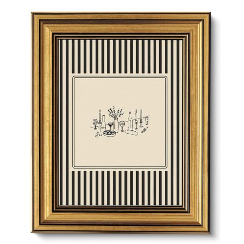 Vintage Gold Framed Kitchen Wall Art Dinner Table Canvas Prints