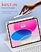 MoKo for iPad (A16) 11th Generation Case with Keyboard 11 inch 2025, iPad 10th Generation 10.9 inch Case with Pencil Holder, Multi-Angle Detachable Bluetooth Keyboard, White