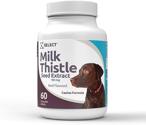 K9 Select Milk Thistle for Dogs, 100mg - 60 Beef Flavored Tablets - Canine Liver Health Supplement