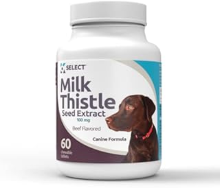 K9 Select Milk Thistle for Dogs, 100mg - 60 Beef Flavored Tablets - Canine Liver Health Supplement