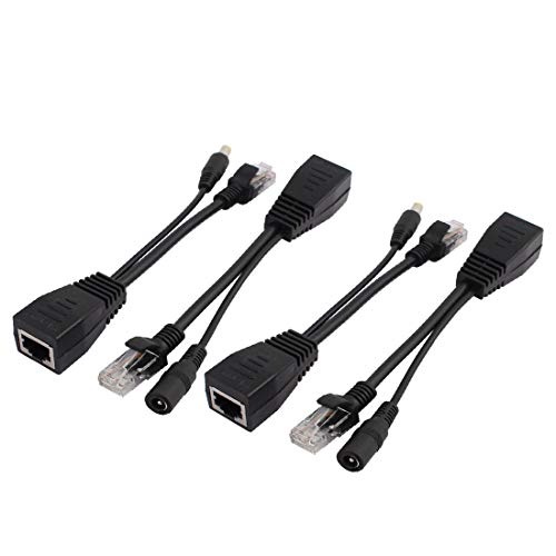 New Lon0167 2Pairs DC12V Featured Power Over Ethernet reliable efficacy Passive POE Adapter Injector + Splitter Kit Cable miniatura 1