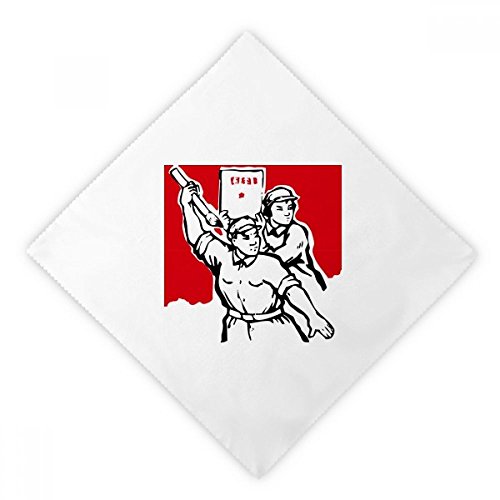 Dîner Déjeuner serviettes réutilisables esprit patriotisme rouge - 2