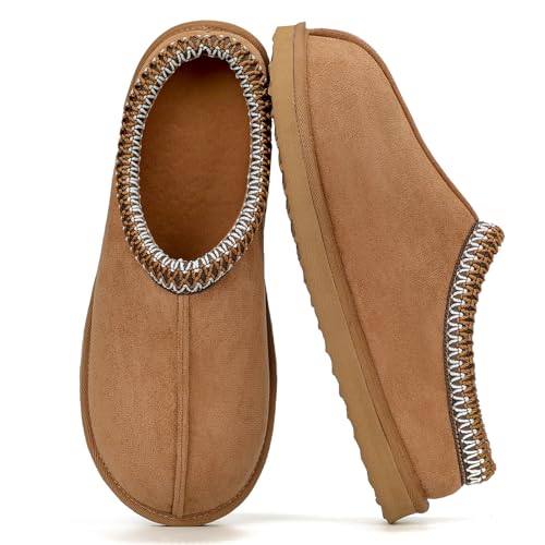 Image of Women's Slippers Fuzzy Cozy Short Ankle Shoes Indoor and Outdoor Mules Furry Warm House Slippers for Woman Cute Fluffy Clogs