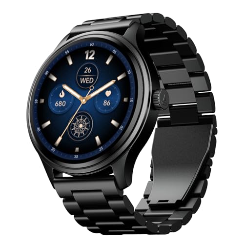 Image of boAt Lunar Discovery Neo, 1.39" (3.5 cm) Round HD Display, Premium Metallic Finish, Animated Watchfaces, 100+ Sports Mode, Bluetooth Calling, Smart Watch for Men & Women (Steel Black)