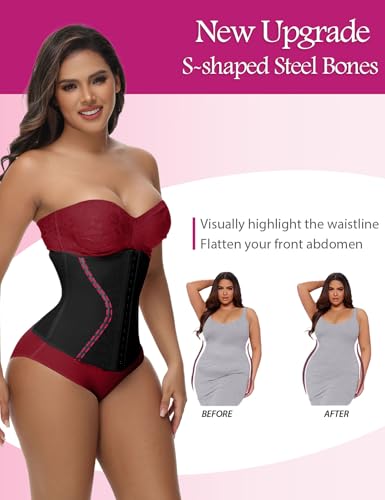 Image of SHAPSHE Short Torso Waist Trainer for Women Corset Hourglass Body Shaper