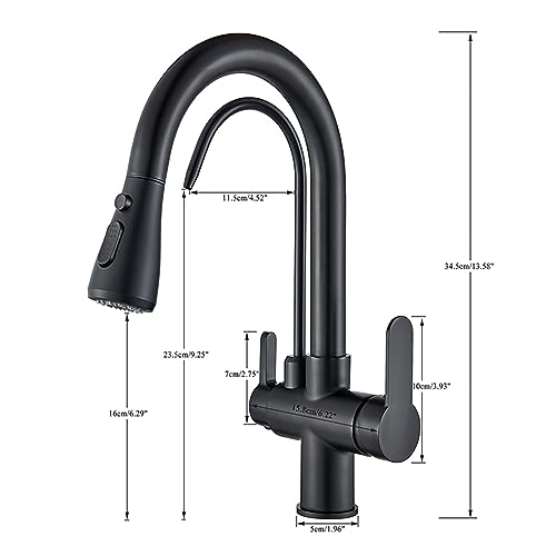Grifo de cocina de agua pura giratorio 360 extraíble gris 4