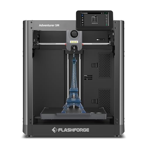 Flashforge Adventurer 5M Imprimante 3D, imprimante 3D Haute Vitesse 600mm/s avec Mise Ã  Niveau Automatique, buse Ã  Changement Rapide et Plaque PEI, 220x220x220mm