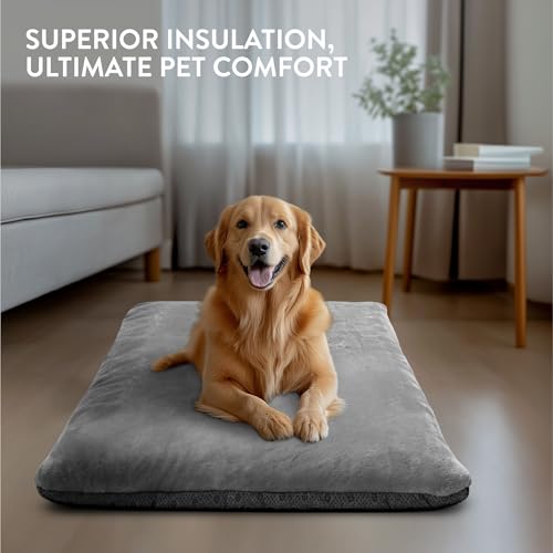 Navaris Thermo Hundedecke und Katzendecke - Hundedecke Hundematte flauschig 100 x 70 cm - Thermal Kuscheldecke für Hunde und Katzen - thermische Decke Hund - Grau