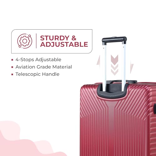 Image of ACEPACK GLX Family Set of 3 (Small Cabin + Medium Check-in + Large Check-in) Combo Red Hard Sided Luggage Trolley Bag for Travel Suitcase with 8 Spinner Wheels