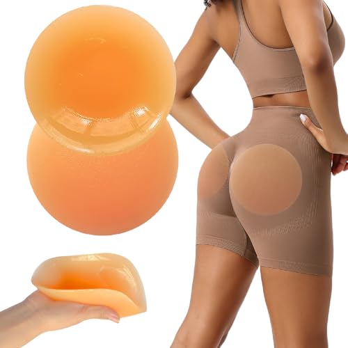 Majurphy Silicone Butt Pads for Flat Butt -Adhesive Reusable Non-Slip Buttock Hip Padding for Flat Buttocks| Skin Tone