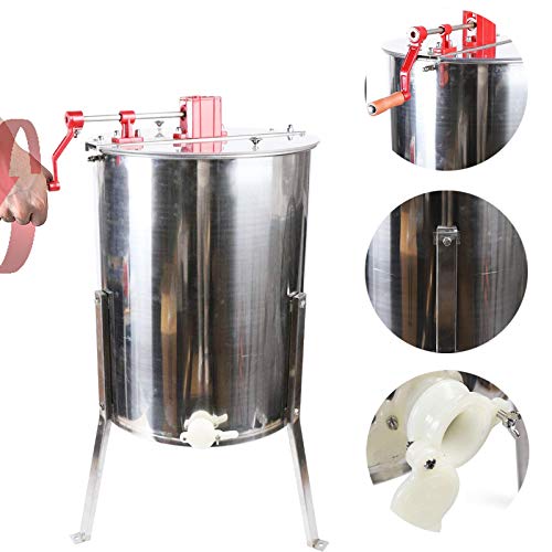 Fetcoi Manuelle Honigschleuder Edelstahl - 4 Rahmen Honig-Extraktor Imkerei Schleuder Bienenzüchter Zubehör für… – Bild 7