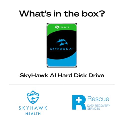 Image of Seagate Skyhawk AI 8TB Video Internal Hard Drive HDD - 3.5 Inch SATA 6 Gb /s 256 MB Cache for DVR NVR Security Camera System with 3-Years Data Recovery Services (ST8000VE001)