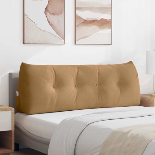 Coussin de dossier contre mal de dos velours marron 140 cm