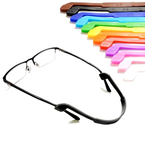 Cordão Salva Óculos De Silicone De Elástico Infantil Com Desenho Macio Antialérgico Confortável Para Brincar Estudo Escola Corda de Segurar Oculos de Criança Supra Supply (1, Preto)