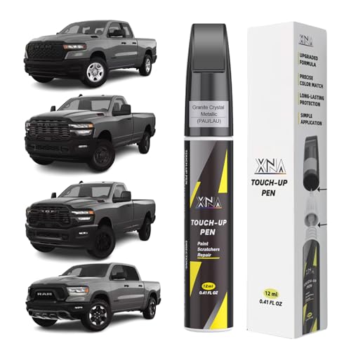 XNA Granite Crystal Metallic(PAU/LAU) for Dodge Ram Touch Up Paint, 2 in 1 Car Scratch Remover with Pen Tip and Brush, Exact Color-Matched for Car Paint Scratch Repair, Quick & Easy Fix Chips and Nicks