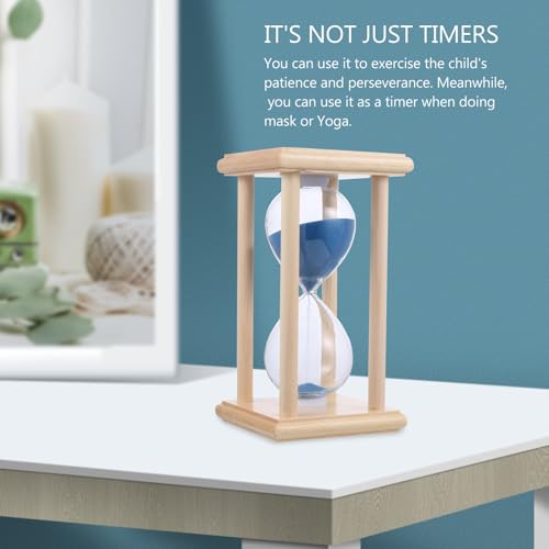 Temporizador de reloj de arena de madera de 15 minutos con diseño transparente 5