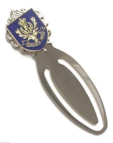 Queens Own Highlanders Military Forces Bookmark & Organza Gift Bag (M068) + 59mm Button Badge
