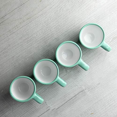 City To Cottage Handmade Teal Blue And White Polka Dot Ceramic 2Oz/60Ml | Espresso Cup Set Of 4, Unique Designer Pottery For Coffee Lovers #TOP5