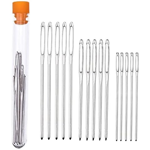 Sewing Needles Large Eye Blunt Needles Yarn Knitting Hand Needles Sewing Big Eye Darning Needles(15pcs, 3Sizes) Cover