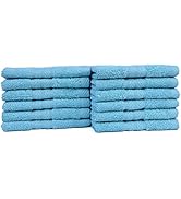 AKTI Premium Cotton Wash Cloths, 12 Piece Set, 12x12 Inches, 580 GMS, Durable, Quick Dry & Extra ...