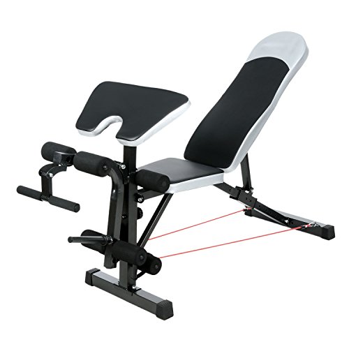 ncient Olympic Weight Bench Multi-Function Adjustable Weight Bench with Preacher Curl, Leg Developer for Indoor Exercise (Dark Black)
