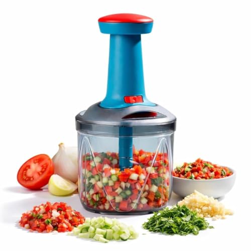 Image of Chopper for Kitchen Use 1100 ML, Push Chopper with 6 Blades, Vegetable Chopper Kitchen Items for Home Cutting Vegetables, Onion, Ginger, Garlic, Salad, Tomato, Potato (ER1)