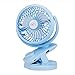 Produktbild LIFEIYAN Ventilator USB-Clip Ventilator Wiederaufladbare Batteriebetriebene Mini-Schreibtisch-Ventilator for BabyPram, Büro, Zu Hause, Reisen, Camping Schreibtischventilator (Color : Blue)