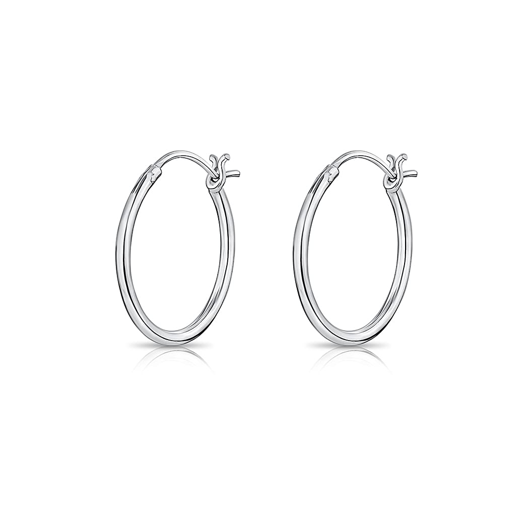 DTPsilver925 Sterling Silver TINY/SMALL/MEDIUM/LARGE Creoles/Hoops Hinged Post Earrings - Thickness 1.2 mm - Diameter 10, 12, 14, 16, 18, 20, 25, 30, 35, 40, 50, 60 mm