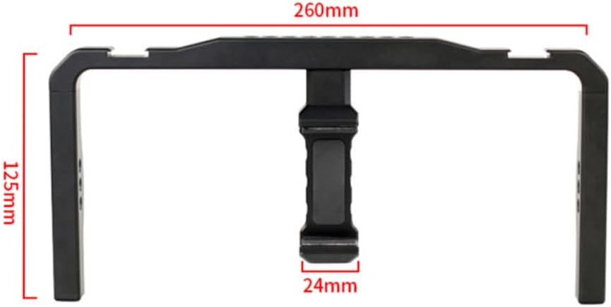 BGNing Universal Smartphone Cage Video Rig with Dual Handles Cold Shoe Mount Adapter Compatible with LED Light,Microphone (Black)