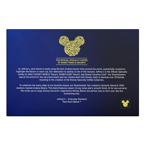 Joffrey's Coffee - Disney Sorcerer's Apprentice Mickey Blend, Artisan Medium Roast Arabica Coffee Beans, 2.0 Compatible (Single Serve Cup, 12 Count)