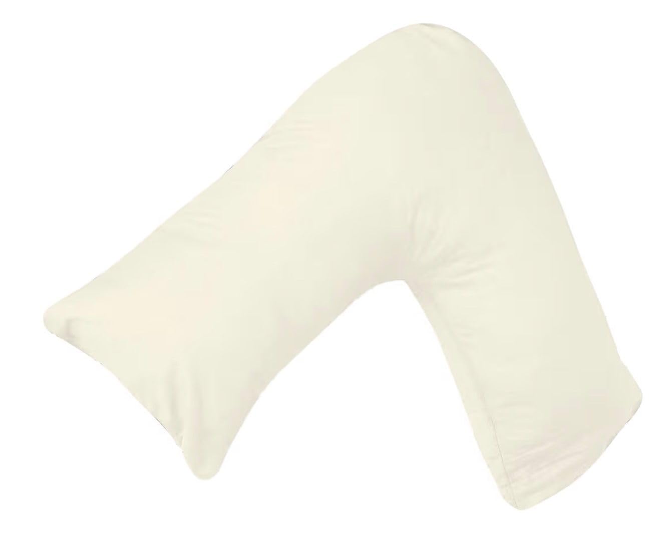 DreamNights Luxury V Shaped Pillow Nursing, Pregnency, Back Support Pillow - Orthopedic Maternity Extra Filled For Neck And Back Support With Cushion (Cream)