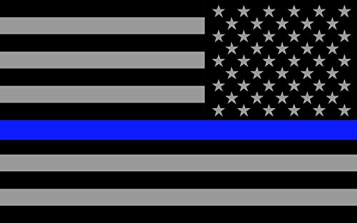Reverse Subdued US Flag Reflective Decal with Thin Blue Line 4
