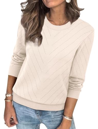 Sampeel Women's Crew Neck Knit Pullover Sweater