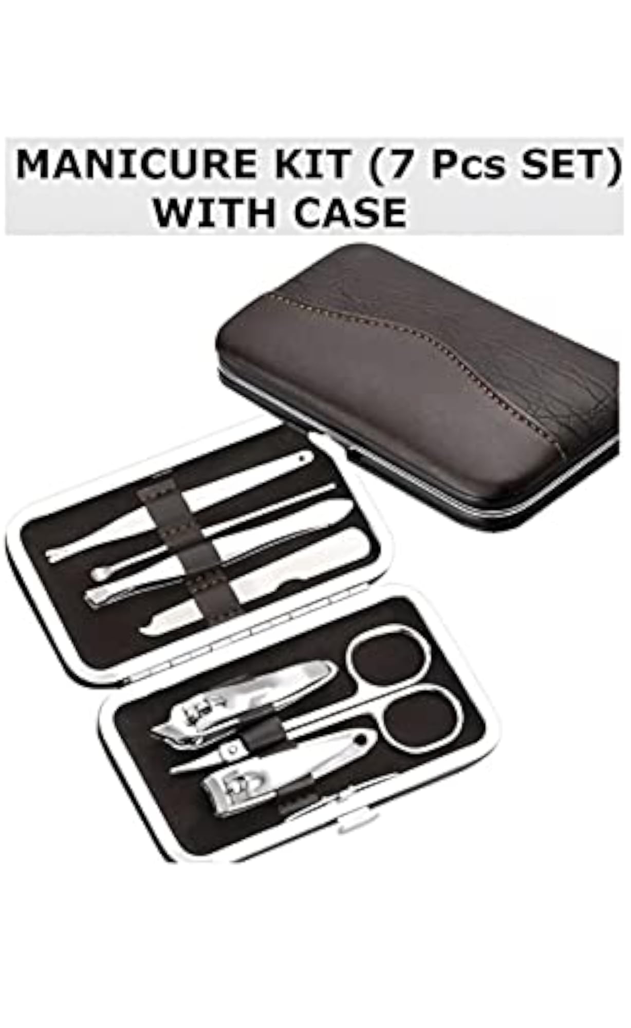 7pc Pedicure and Manicure Tools Kit for Travel and Home