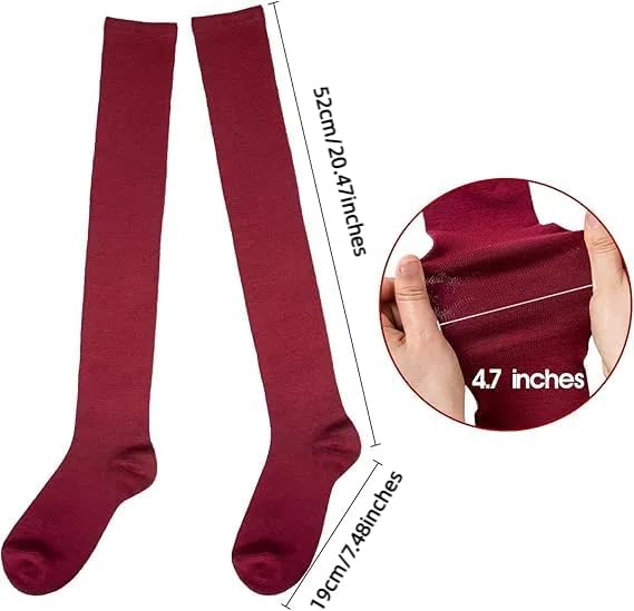Chalier Thigh High Socks for Women Casual Thigh Socks Soft Comfort Womens Stockings for Holidays - Image 3