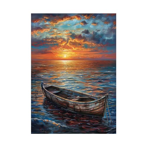 Peinture paysage marin moderne sur toile intissée haute netteté 80x120