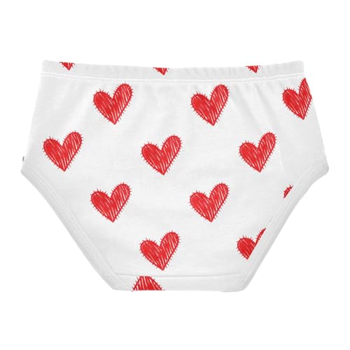 Joisal Valentine Red Hearts White Toddler Underwear Floral 2t Cotton Panties for Girl Colorful Briefs Undies Kids2