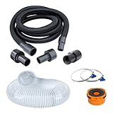 POWERTEC 70459 Dust Collection Combo Kit, 10ft Hose with 5 Fittings and 4' x 5' Hose with Dust Port Adapter and 2 Clamps