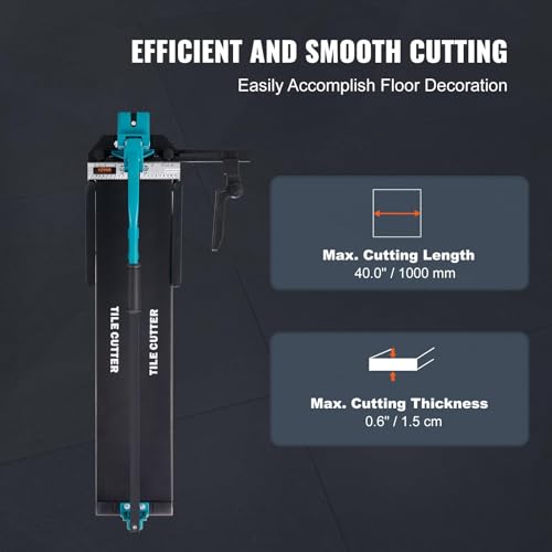 Image of Mophorn 40 Inch Tile Cutter Single Rail Double Brackets Manual Tile Cutter 3 /5 in Cap w /Precise Laser Manual Tile Cutter Tools for Precision Cutting (40 Inch)
