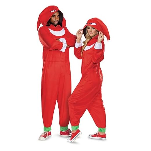 Disguise 162039STD-20L KNUCKLES MOVIE ADULT - Disfraz y accesorios de Sonic unisex, rojo