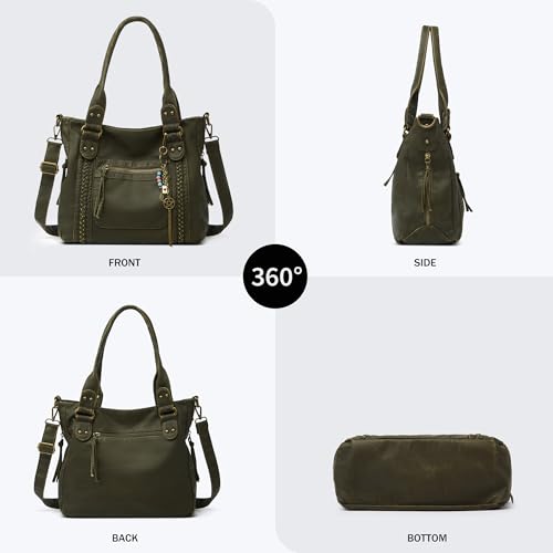 Image of Worldlyda Crossbody Bags for Women Large Tote Soft Leather Purses Washed Y2K Hobo Vintage Handbag Shoulder City Bag