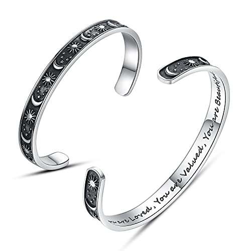 Sam & Lori Teen Girls Gift Inspirational Cuff Bracelet For Women Sister Best Friend Teenage 16 Year Old Motivational Engraved Friendship Nurse Students You Are Loved You Are Valued You Are Beautiful #TOP1