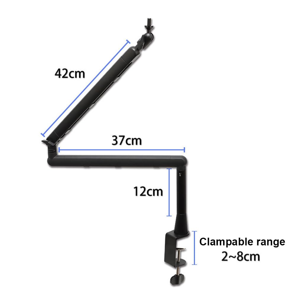 Soporte de Brazo Articulado bajo Ajustable para Micrófono, Ideal para Estudios de Videojuegos, Podcasts y Streaming, con Gestión cables.