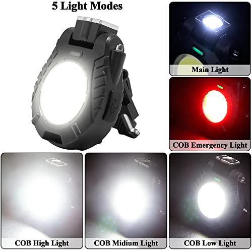 Cob Keychain Work Light Rechargeable, 1000lumens Bright Small Keychain Flashlights Waterproof - Image 3